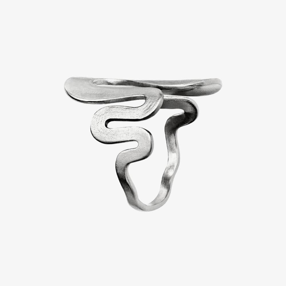 Maanesten Sasja Silver Textured Wave Ring 4796C