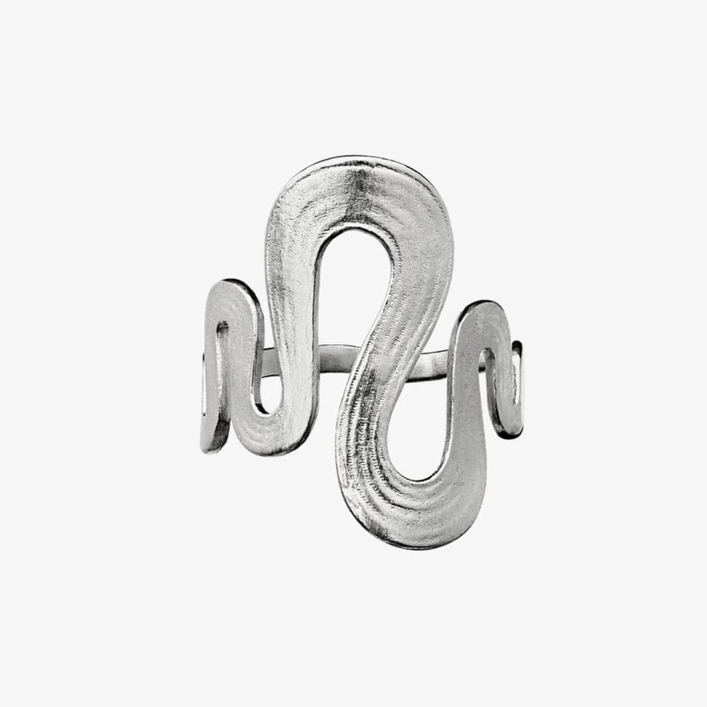 Maanesten Sasja Silver Textured Wave Ring 4796C