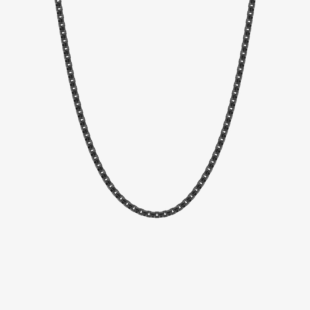 Steel &amp; Barnett Black Stainless Steel Thin Box Chain N-BOX02