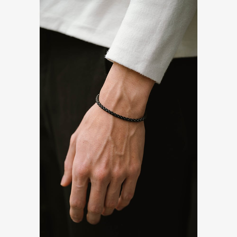 Steel & Barnett Black Stainless Steel Box Link Bracelet B-BOX02
