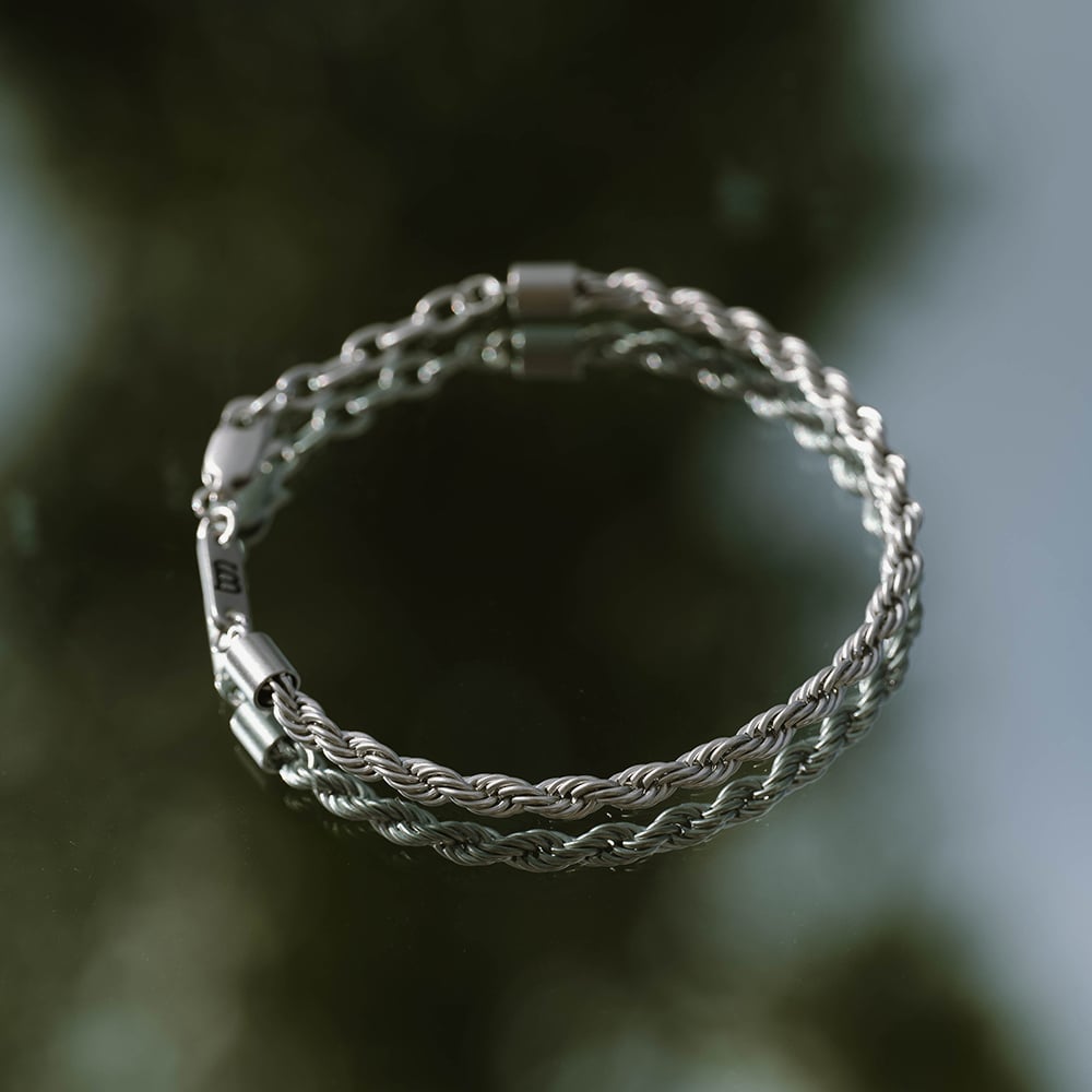 Steel & Barnett Helix Stainless Steel Twisted Rope Bracelet B-HEL01