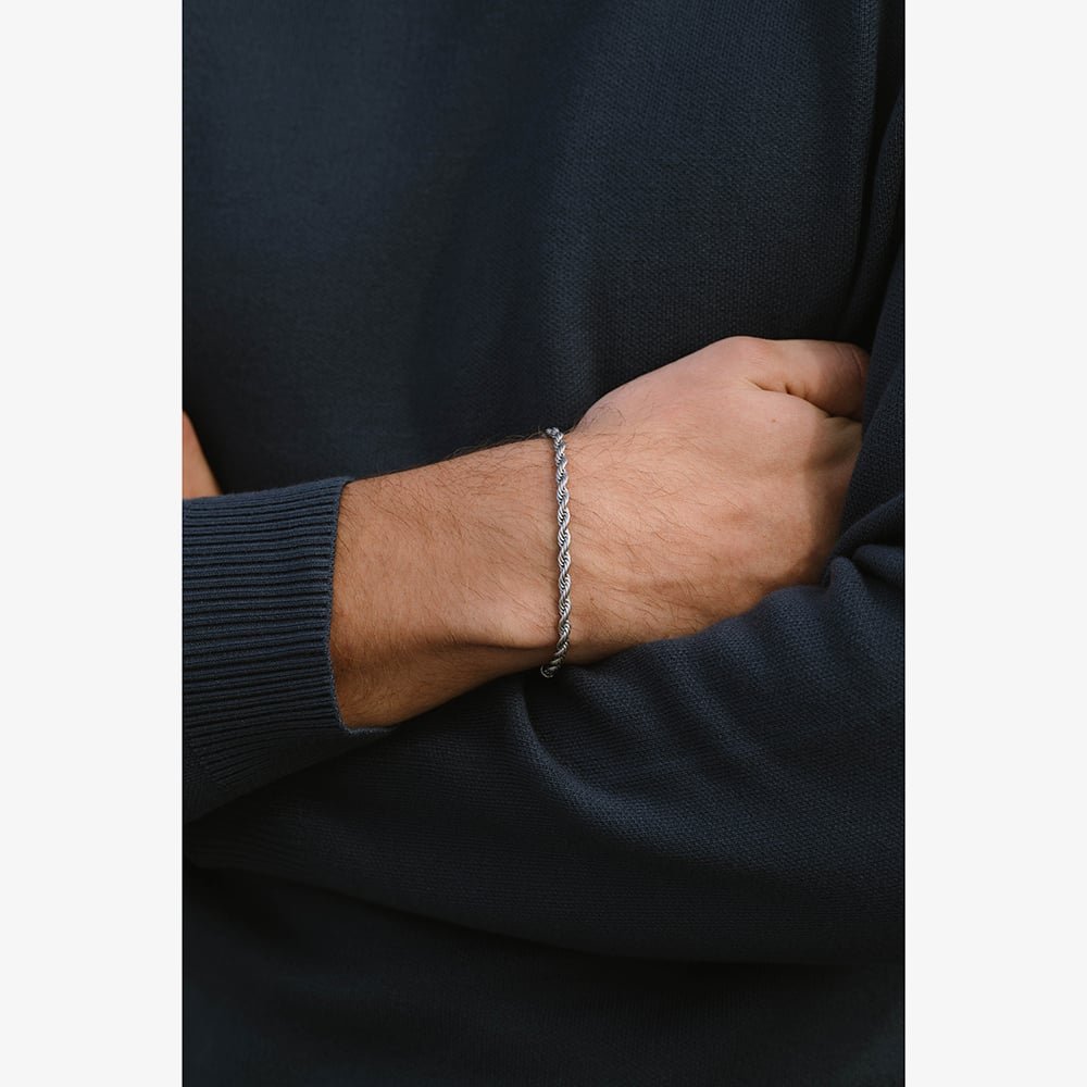 Steel & Barnett Helix Stainless Steel Twisted Rope Bracelet B-HEL01
