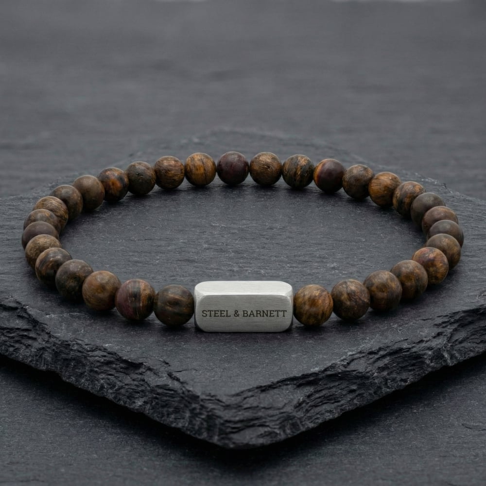 Steel & Barnett Natural Ned Bronzite Gemstone Bead Bracelet SBNN/003