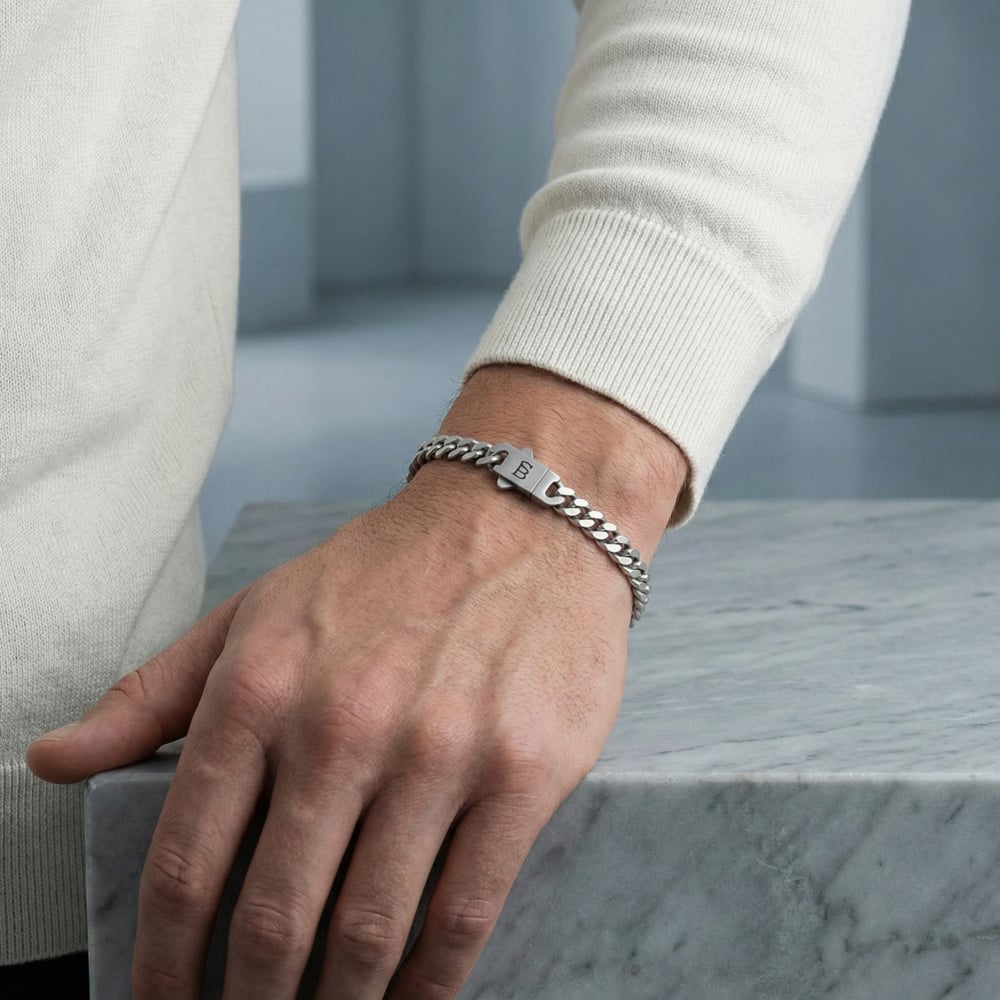 Steel & Barnett Svelte Stephen Stainless Steel Link Chain Bracelet SSTBSS/002