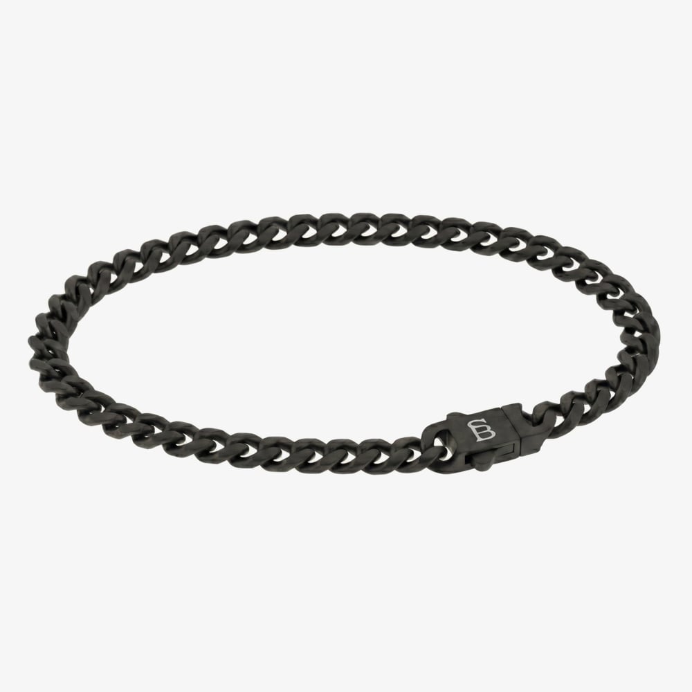 Steel &amp; Barnett Svelte Stephen Black Edition Link Chain Bracelet BEB/001 M