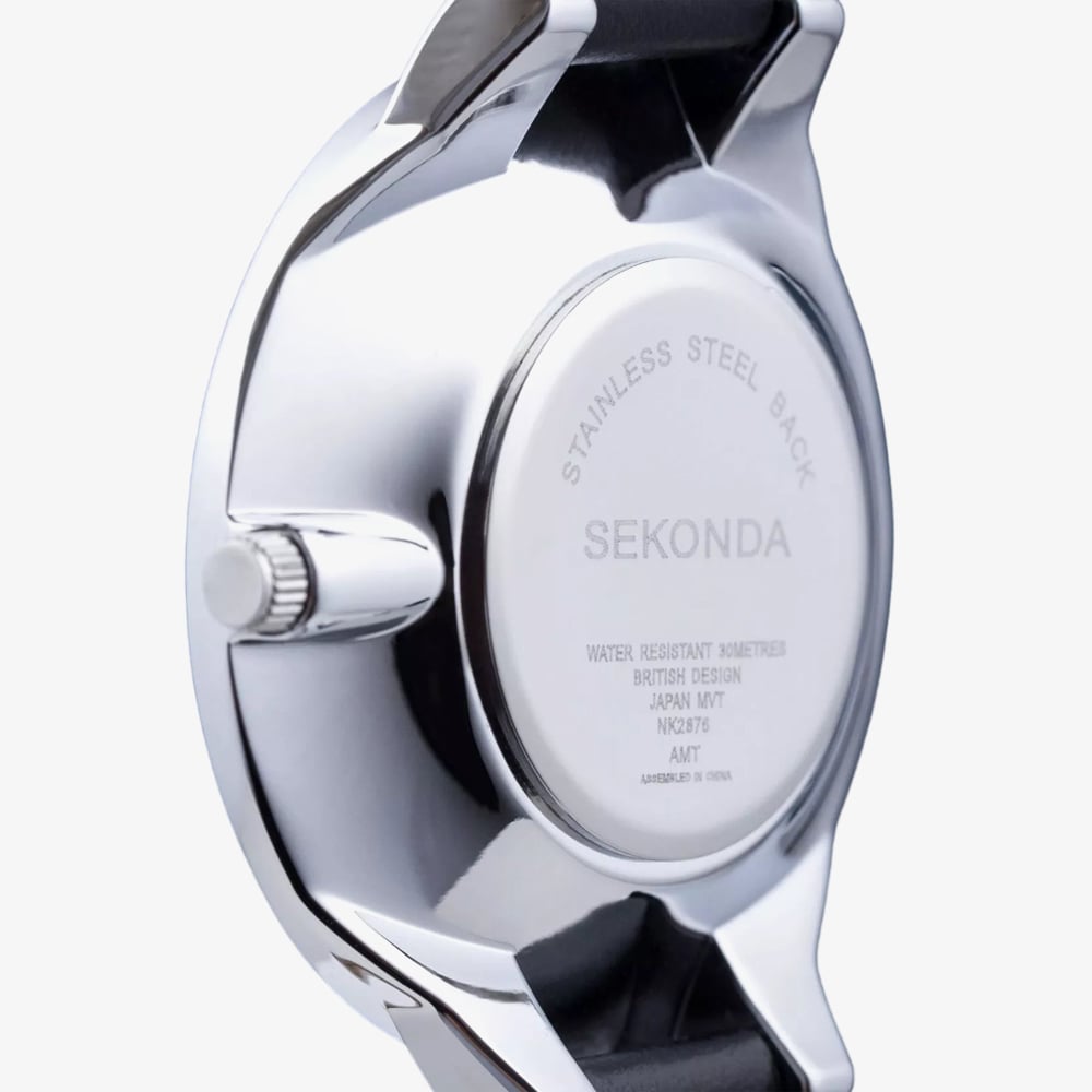 Sekonda Ladies Black Leather Watch 2876