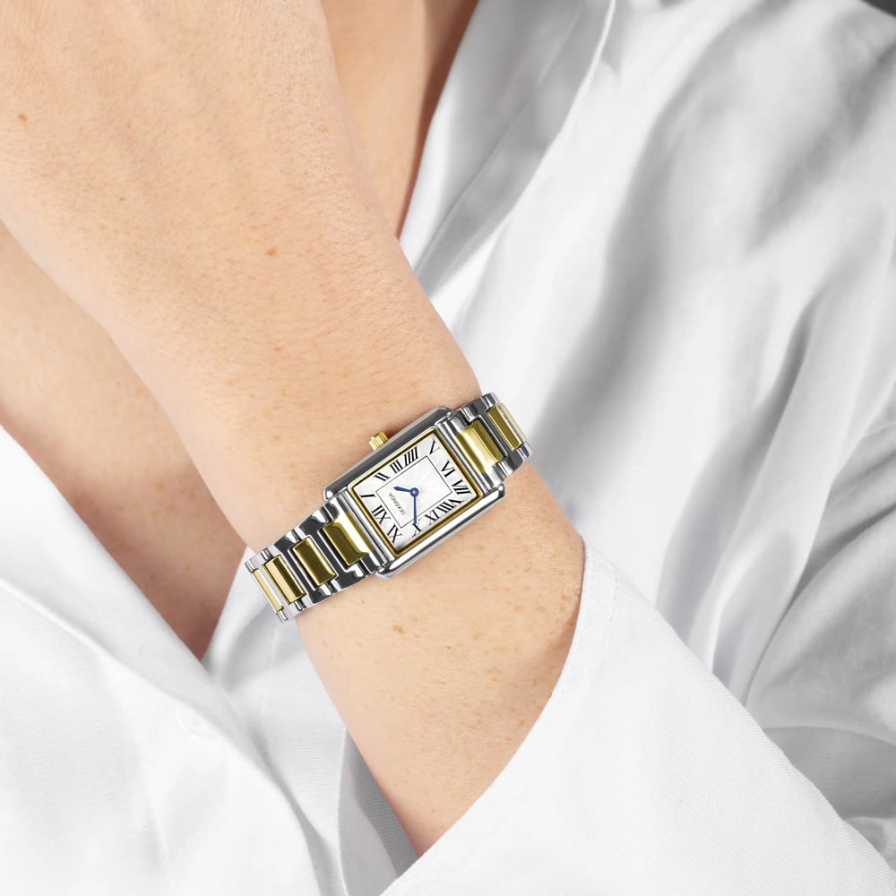 Sekonda Ladies Colette Two Tone Rectangular Watch 40693
