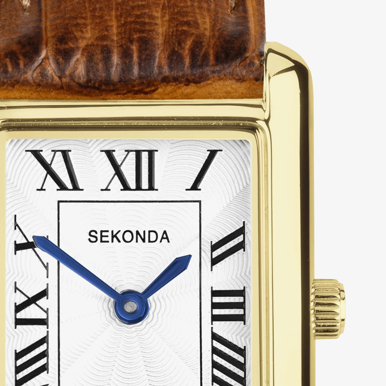 Sekonda Ladies Colette Brown Leather Strap Rectangular Watch 40695