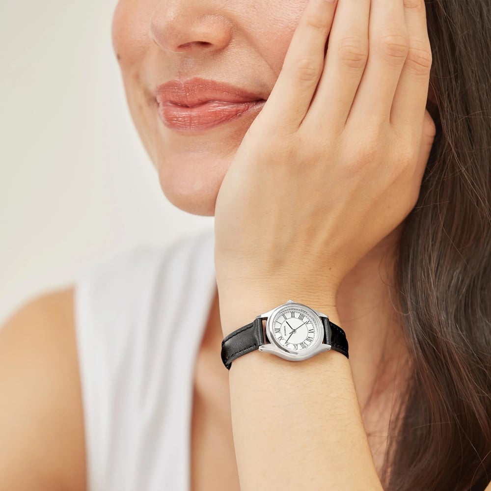 Sekonda Ladies Evans Black Leather Strap Watch 40715