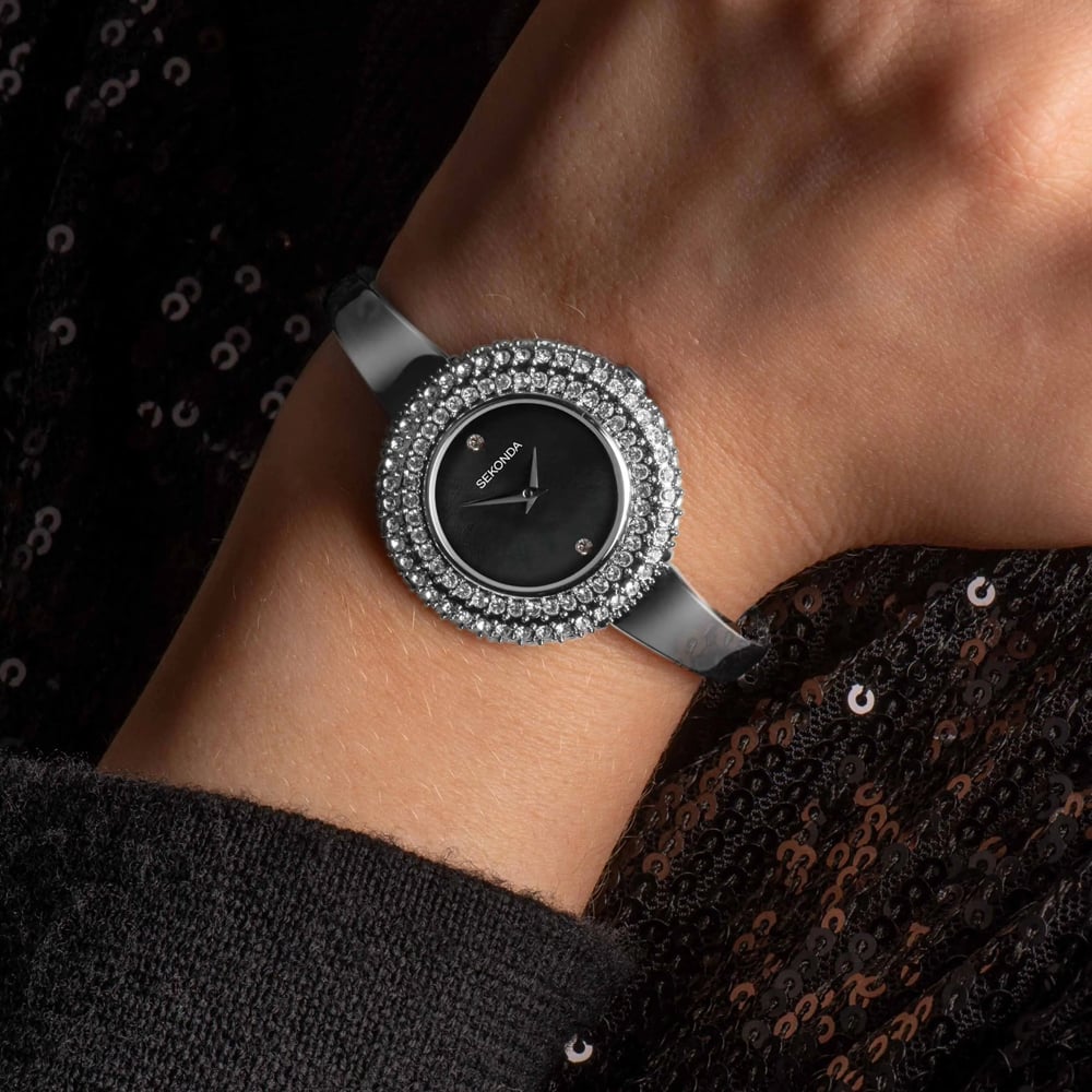 Sekonda Ladies Radiance Black Mother Of Pearl Dial Watch 40630