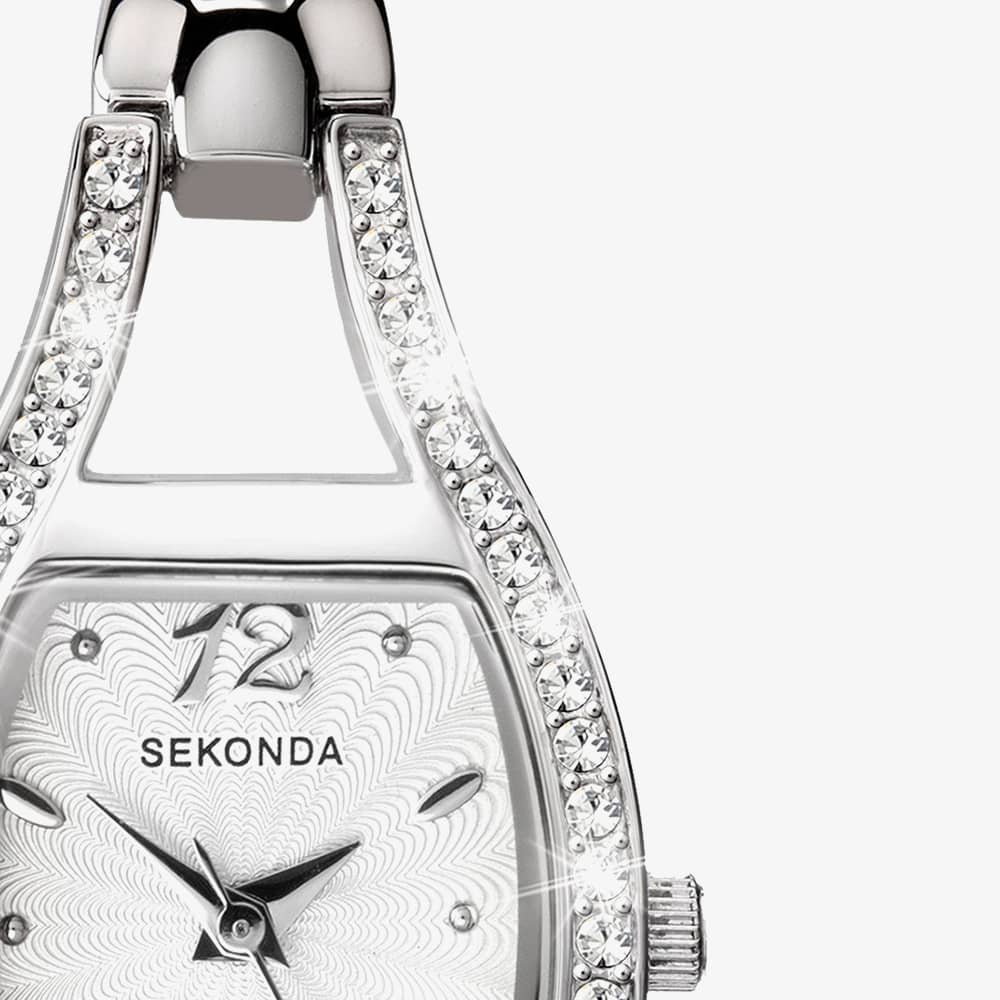 Sekonda Dress Cocktail Silver Cubic Zirconia Watch 4191