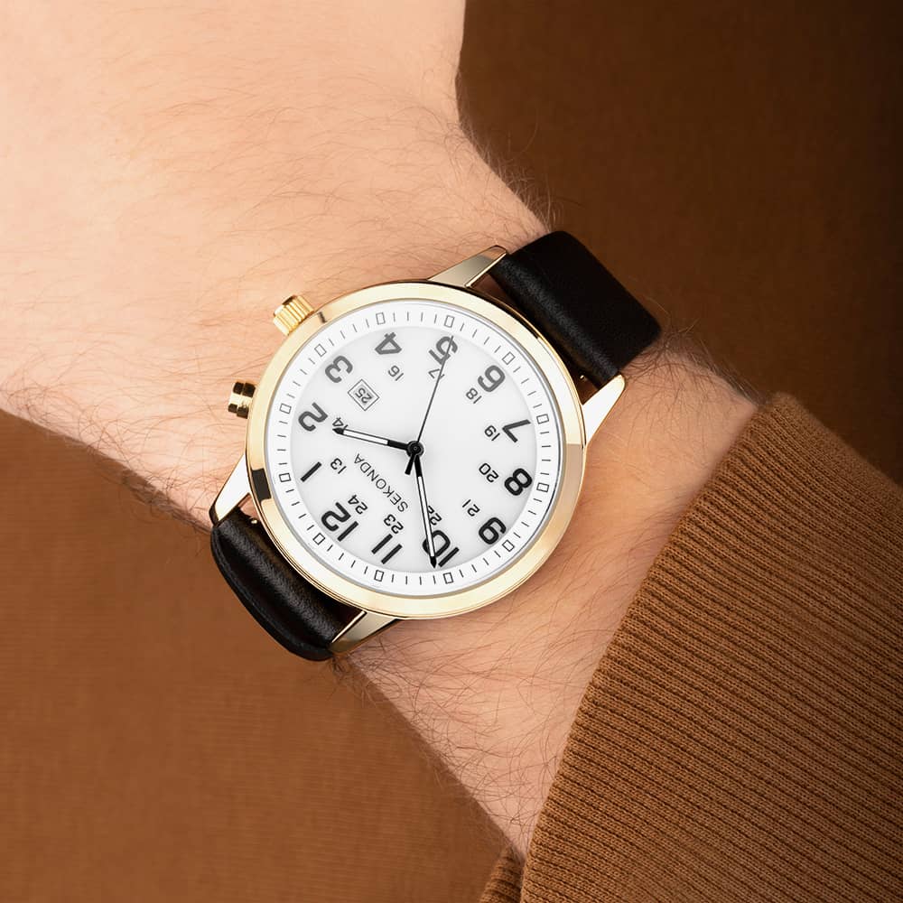 Sekonda Easy Reader Black & Gold Plated Watch 30127