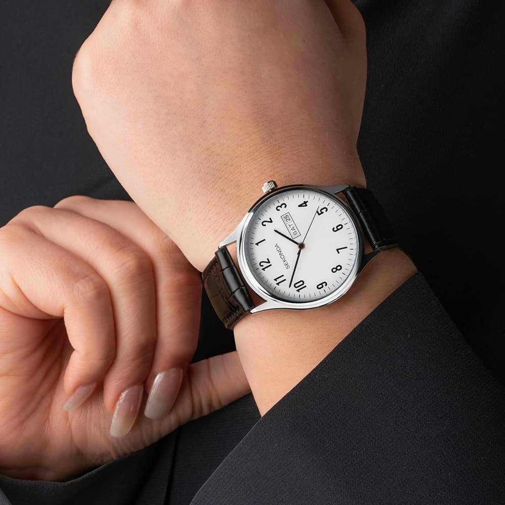 Sekonda Easy Reader Black Leather Strap Watch 30121