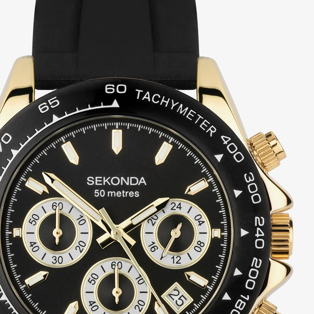 Sekonda Circuit Chronograph Gold & Black Watch 30202