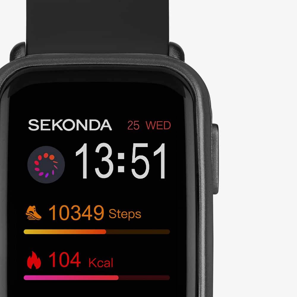 Sekonda Track Black Rubber Strap Smart Watch 30171