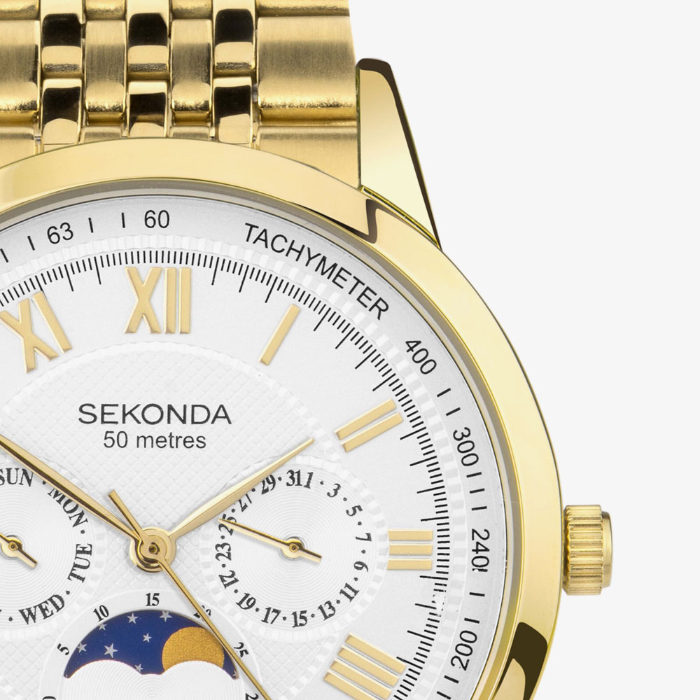 Sekonda Armstrong Moonphase Gold Watch 30228