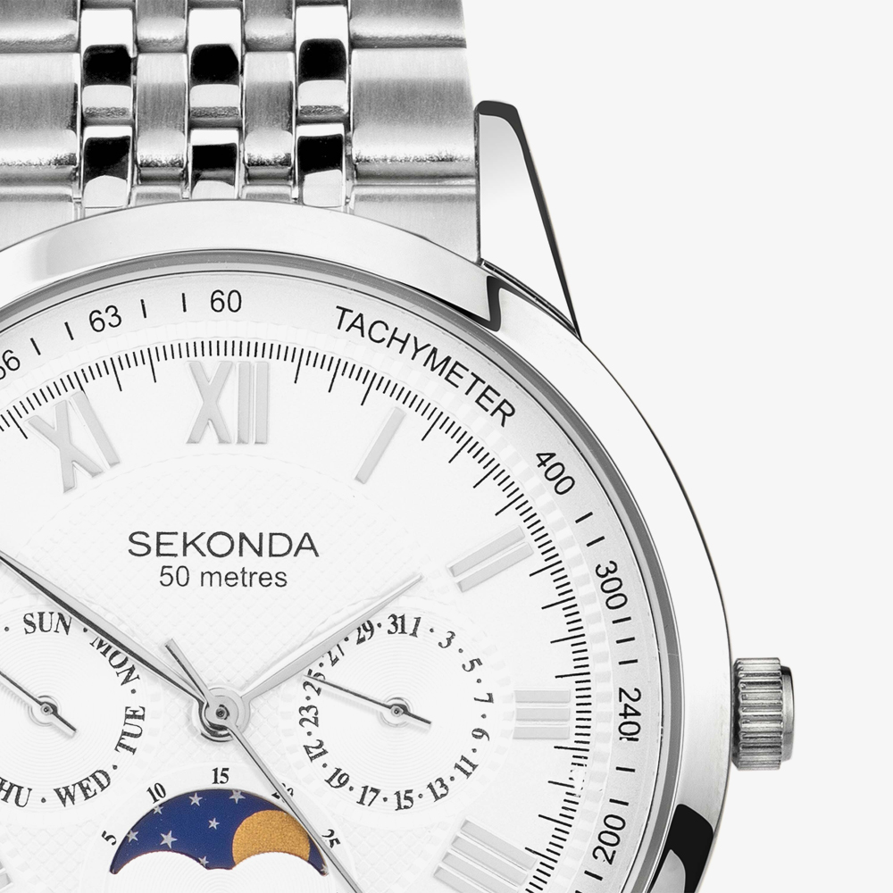 Sekonda Armstrong Moonphase Silver Watch 30229
