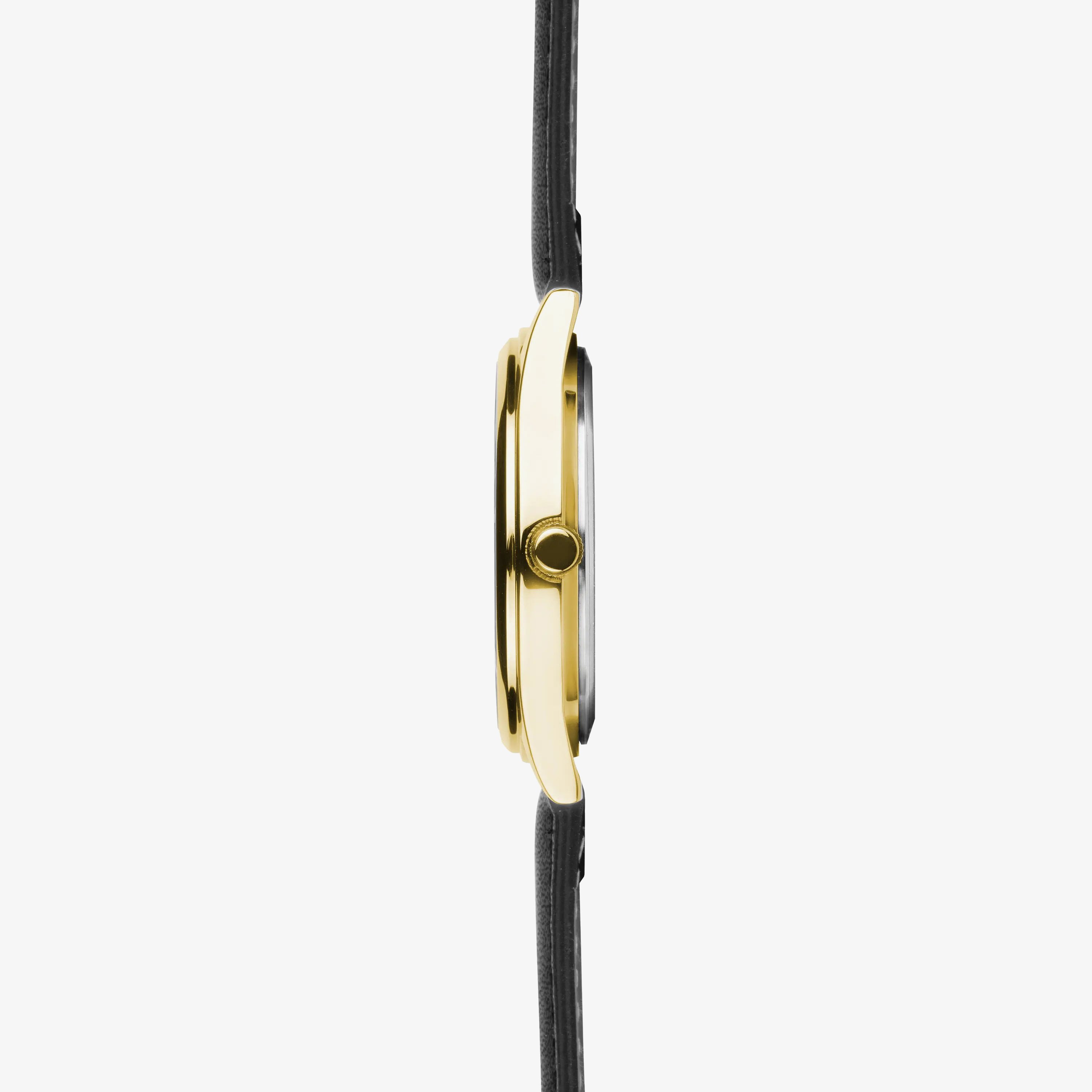 Sekonda Mens Evans Black Leather Strap Watch 30250
