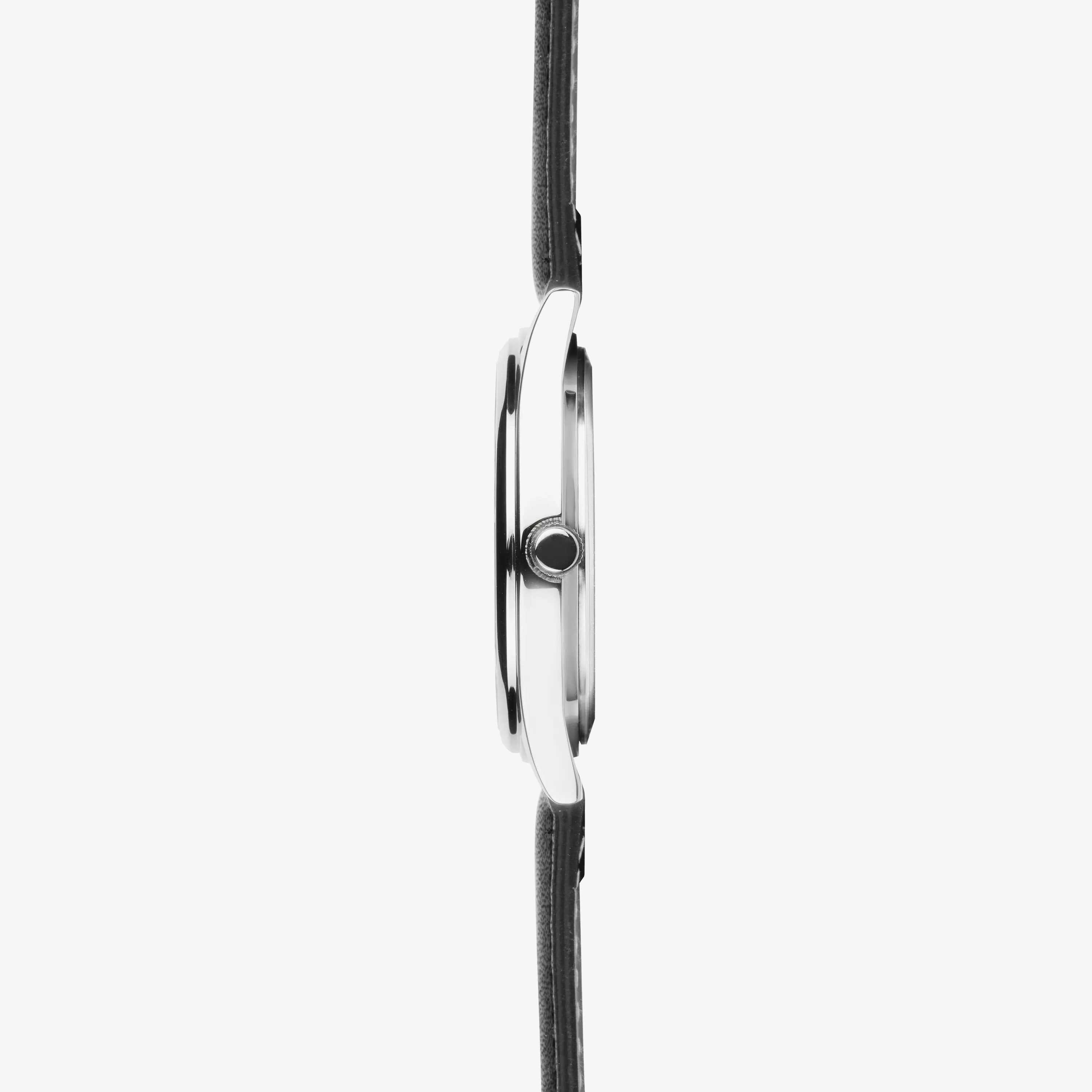 Sekonda Mens Evans Silver Dial Black Leather Strap Watch 30252