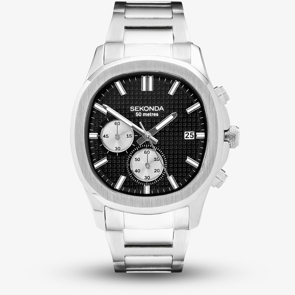 Click to view product details and reviews for Sekonda Mens Octaire Stainless Steel Chronograph Black Dial Watch 30278.