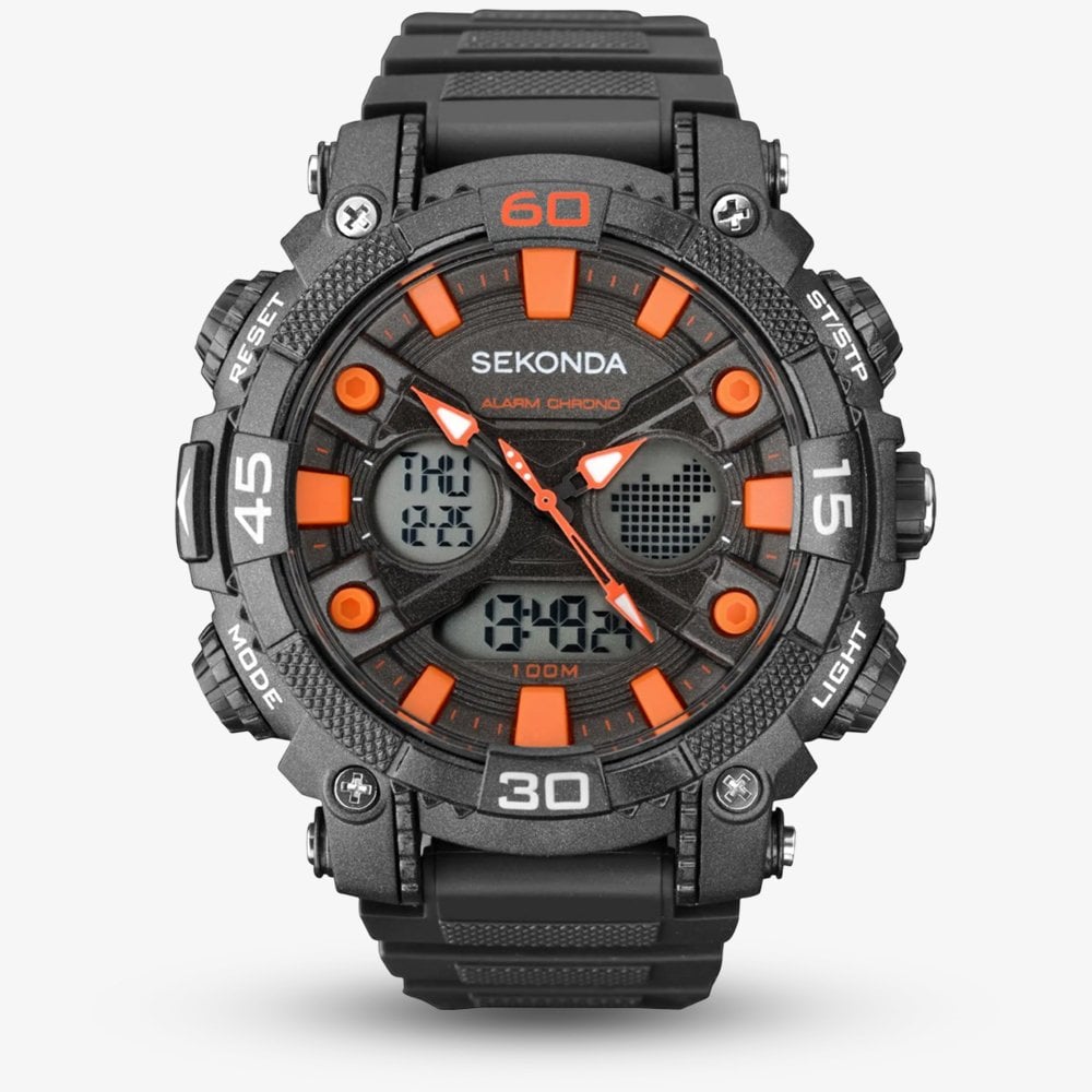 Click to view product details and reviews for Sekonda Mens Black And Orange Dual Display Watch 1037. Click to view product details and reviews for Sekonda Mens Black And Orange Dual Display Watch 1037.
