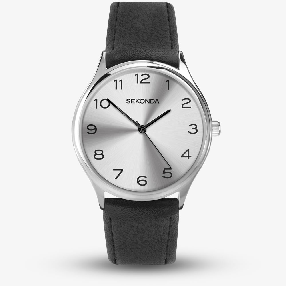 Click to view product details and reviews for Sekonda Mens Black Leather Strap Watch 1851.
