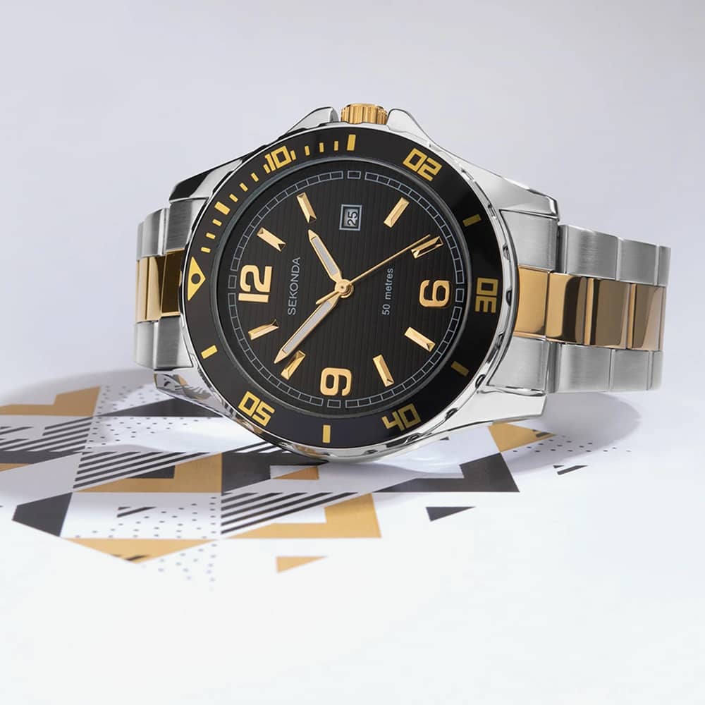 Sekonda Dive Two Colour Black Dial Watch 1581