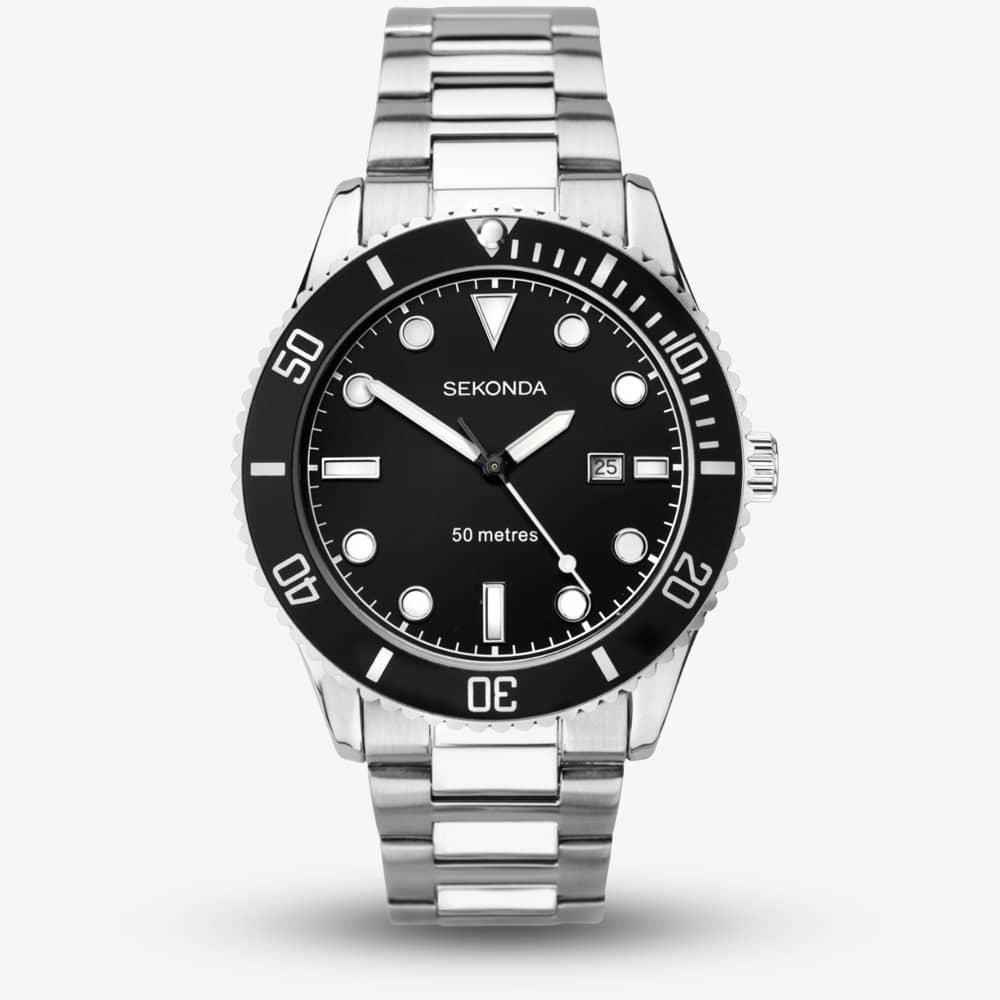 Product photograph of Sekonda Dive Ocean Black Dial Watch 1788 from The Jewel Hut