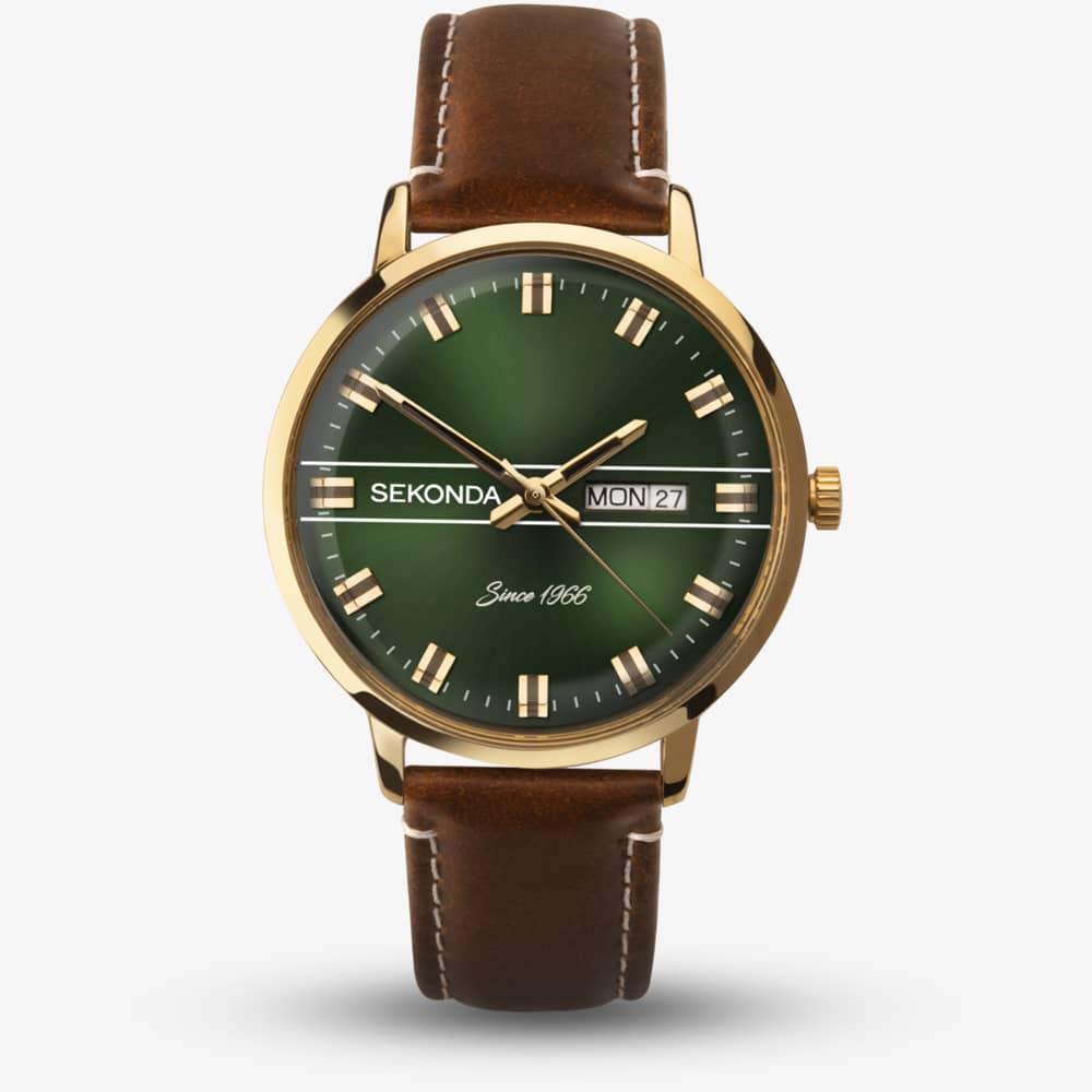 Product photograph of Sekonda Heritage Brown Leather Strap Watch 1949 from The Jewel Hut