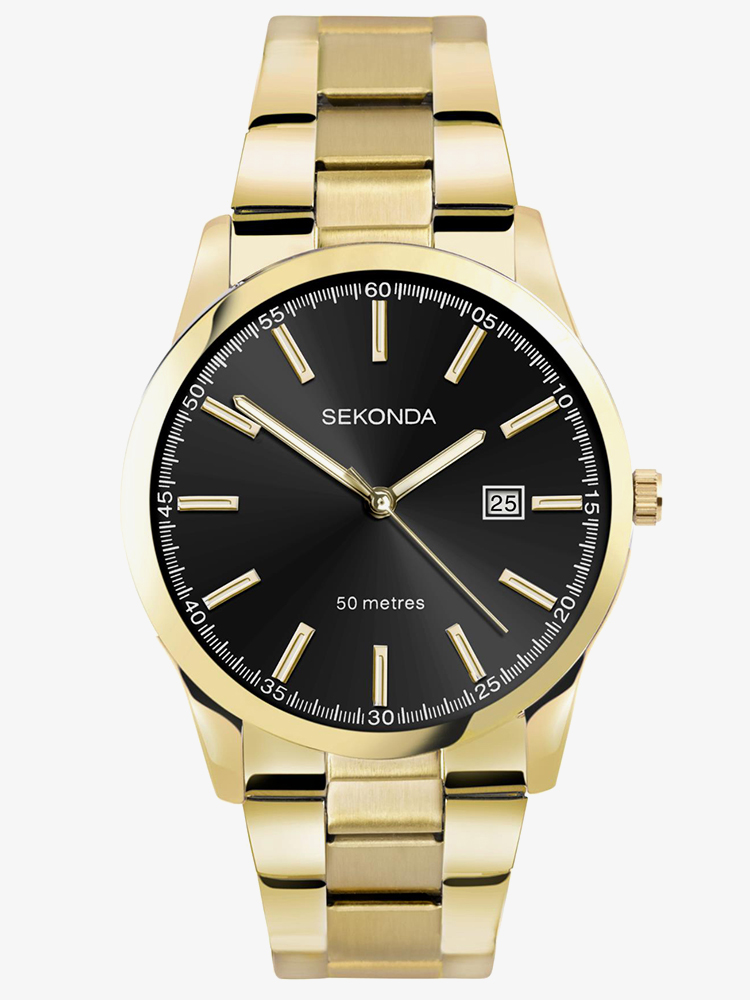 Product photograph of Sekonda Mens Gold Plated Watch 30008 from The Jewel Hut