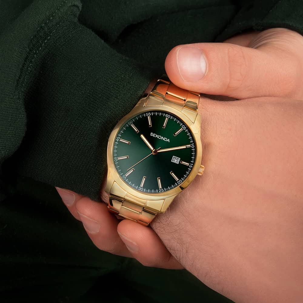 Sekonda Taylor Gold Plated Green Dial Watch 1996