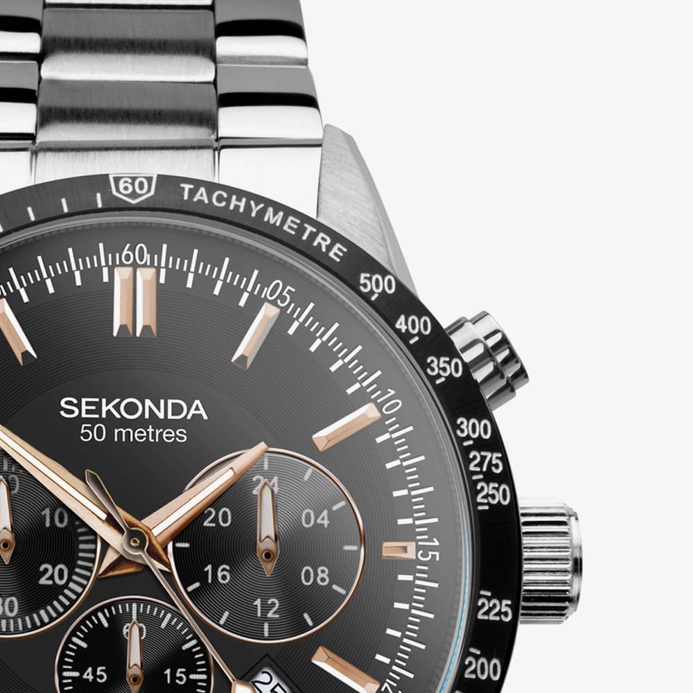 Sekonda Velocity Chronograph Black Dial Bracelet Watch 30023