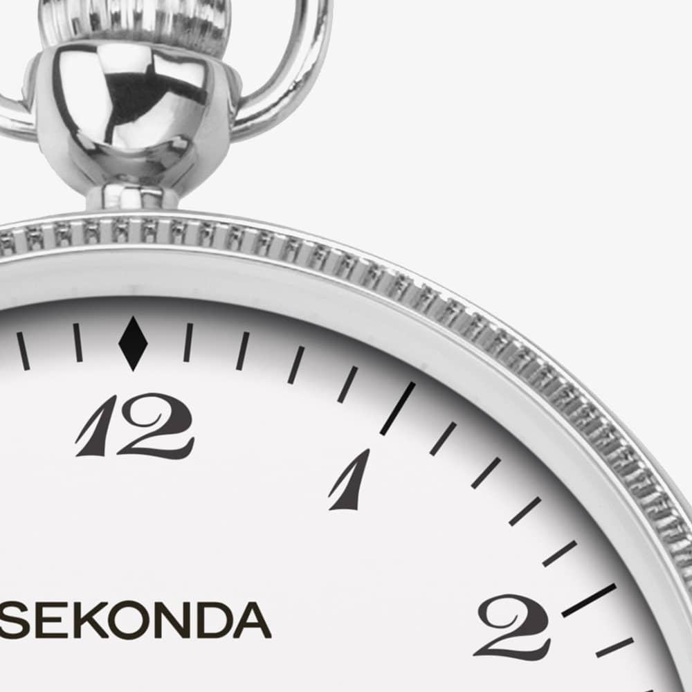 Sekonda Classic Silver & Brass Chain Pocket Watch 1792