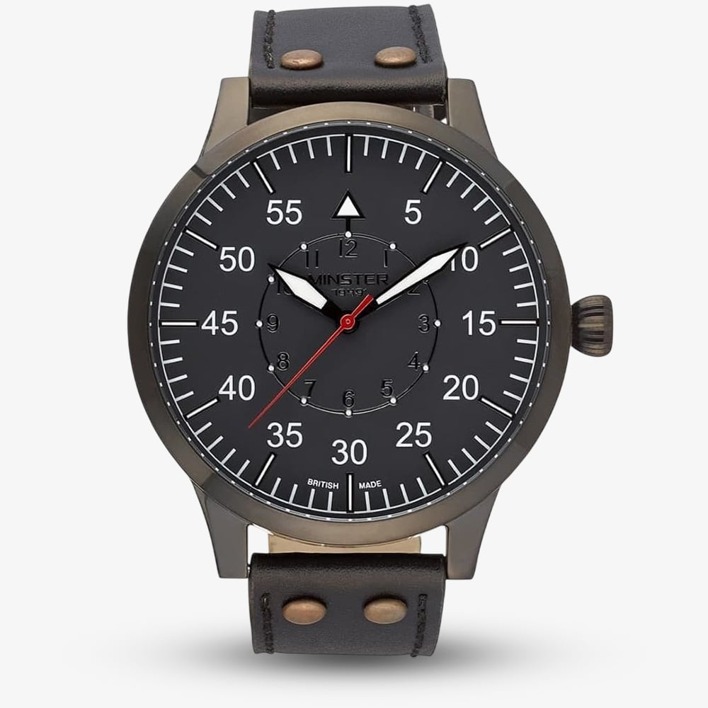 Minster 1949 Mens Bradnor Brown Leather Strap Watch MN02GRBK10
