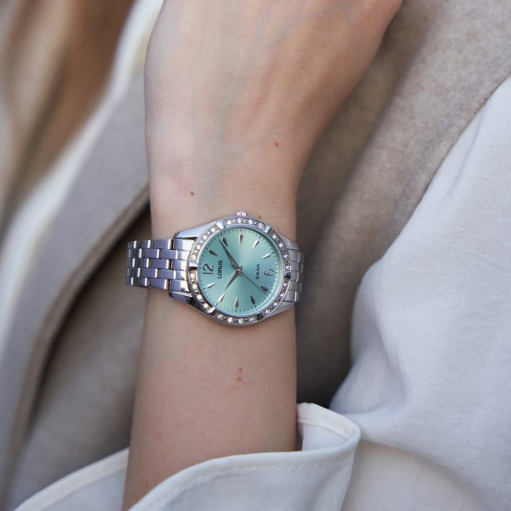 Lorus Ladies Radiant Crystal Blue Dial Watch RG263WX9