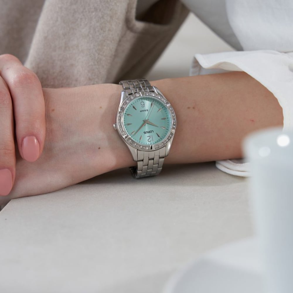 Lorus Ladies Radiant Crystal Blue Dial Watch RG263WX9