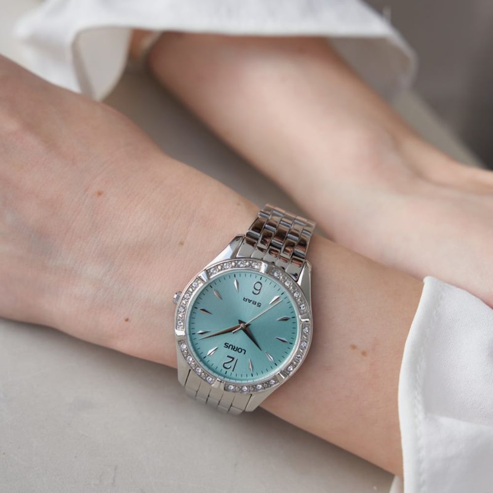 Lorus Ladies Radiant Crystal Blue Dial Watch RG263WX9