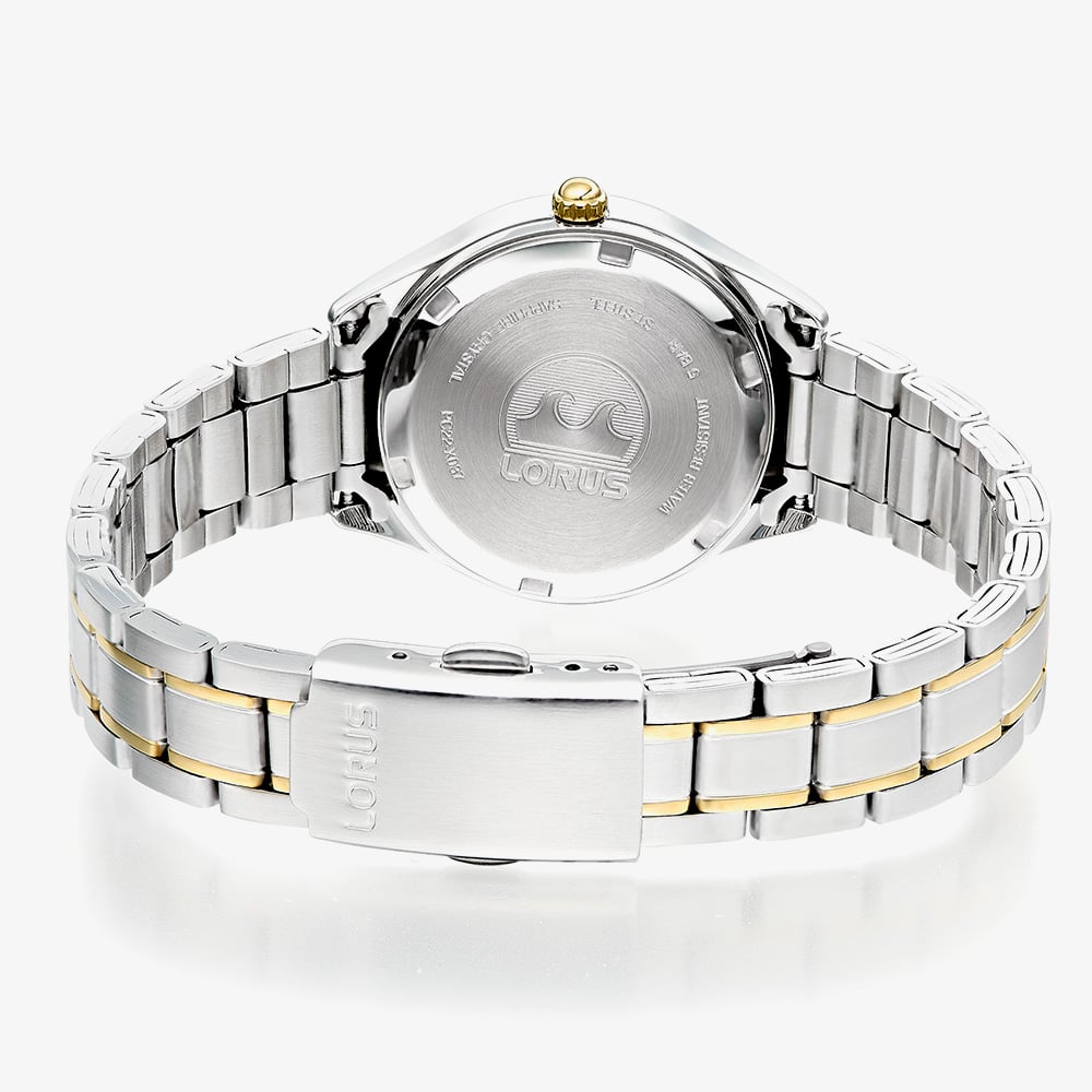 Lorus Ladies Classic Two Tone White Dial Bracelet Watch RJ290BX9