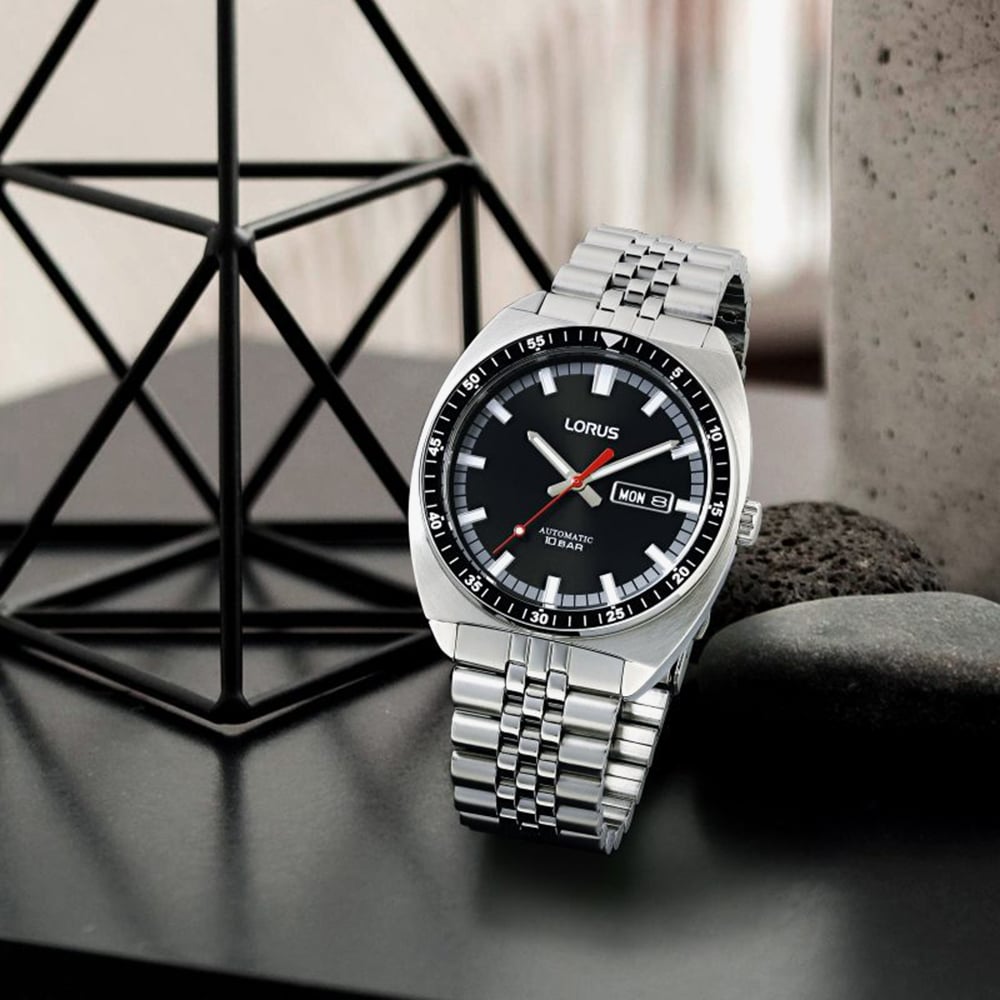 Lorus Ladies Automatic Black Retro Sports Watch RL439BX9