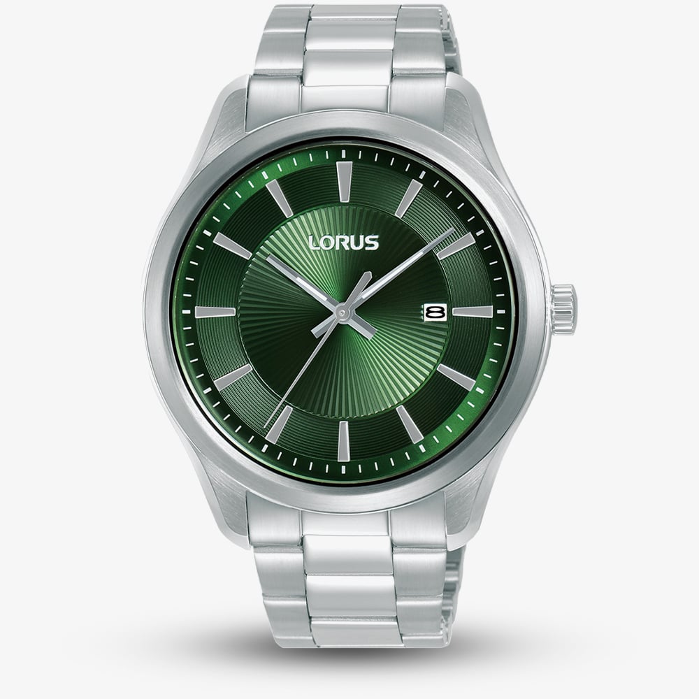 Lorus Mens Green Dial Bracelet Watch RH929RX9