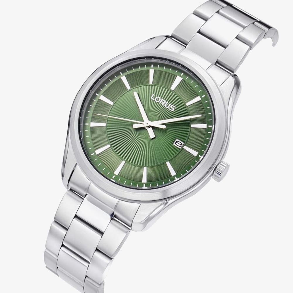 Lorus Mens Green Dial Bracelet Watch RH929RX9