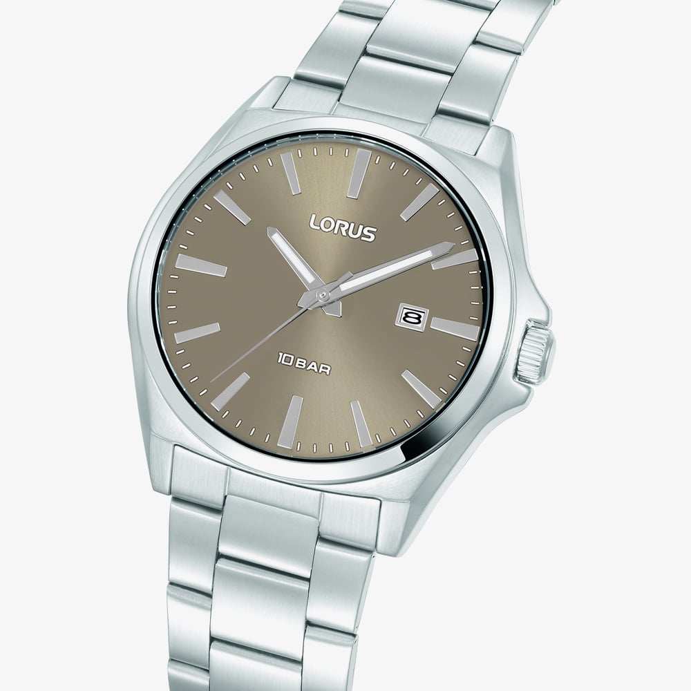 Lorus Mens Sports Brown Dial Bracelet Watch Watch RH951SX9