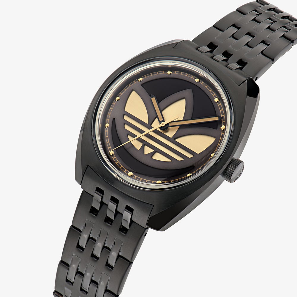Adidas Unisex Edition One Black Sunray & Gold Logo Watch AOFH235112I