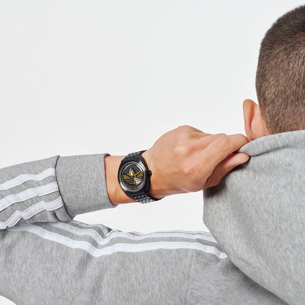 Adidas Unisex Edition One Black Sunray & Gold Logo Watch AOFH235112I