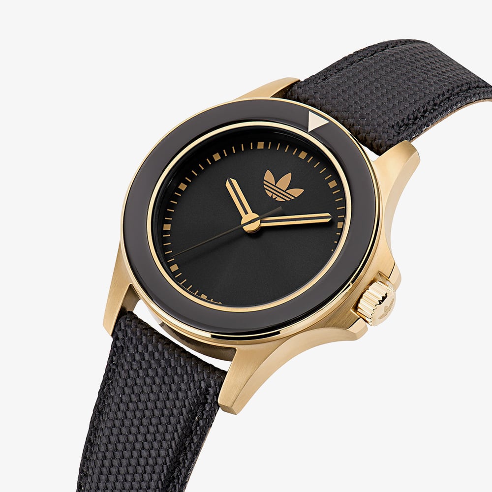 Adidas Unisex Expressio One Black Sunray & Gold Watch AOFH230152I