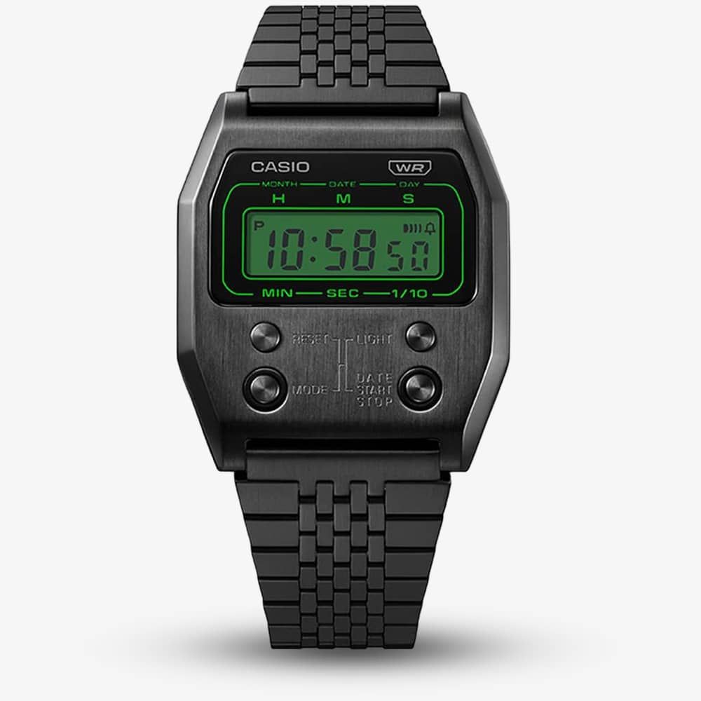 Product photograph of Casio Vintage Black Metal Digital Display A1100b-1ef from The Jewel Hut