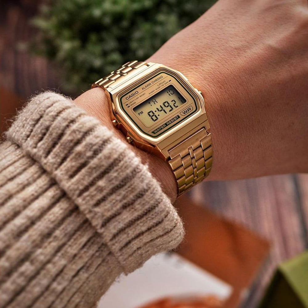 Casio Unisex Vintage Gold Tone Digital Watch A158WEGV-9AEF