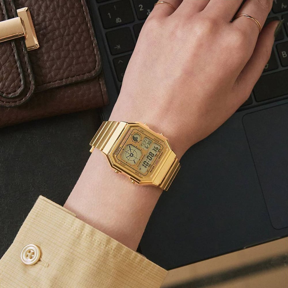 Casio Unisex Vintage Collection Gold Digital Watch A130WEG-9AEF