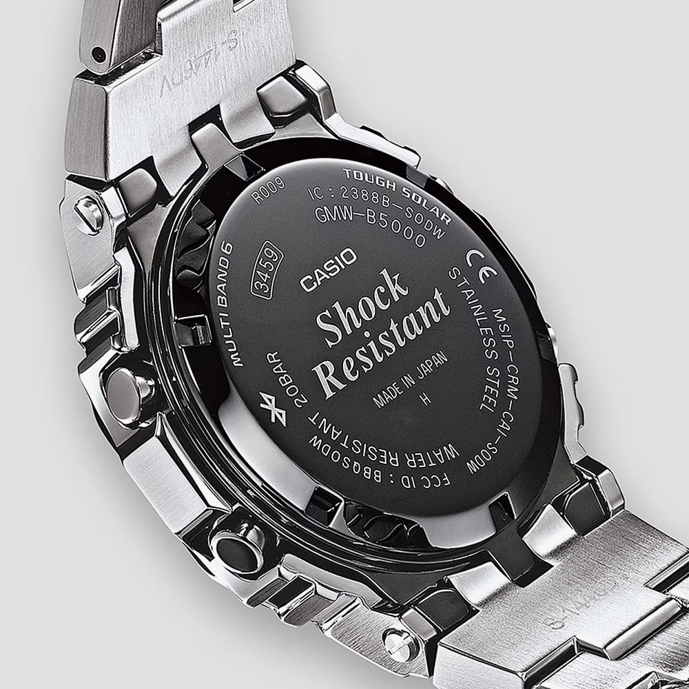 Casio G Shock Full Metal Origin Silver Solar Powered Digital Watch GMW-B5000D-1CER