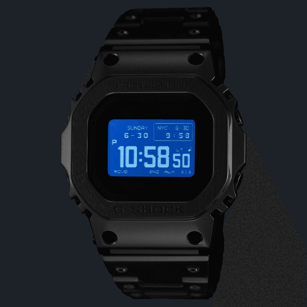 Casio Mens G-Shock Full Metal Origin 5000 Series Silver Digital Solar Bracelet Watch GMW-BZ5000D-1ER